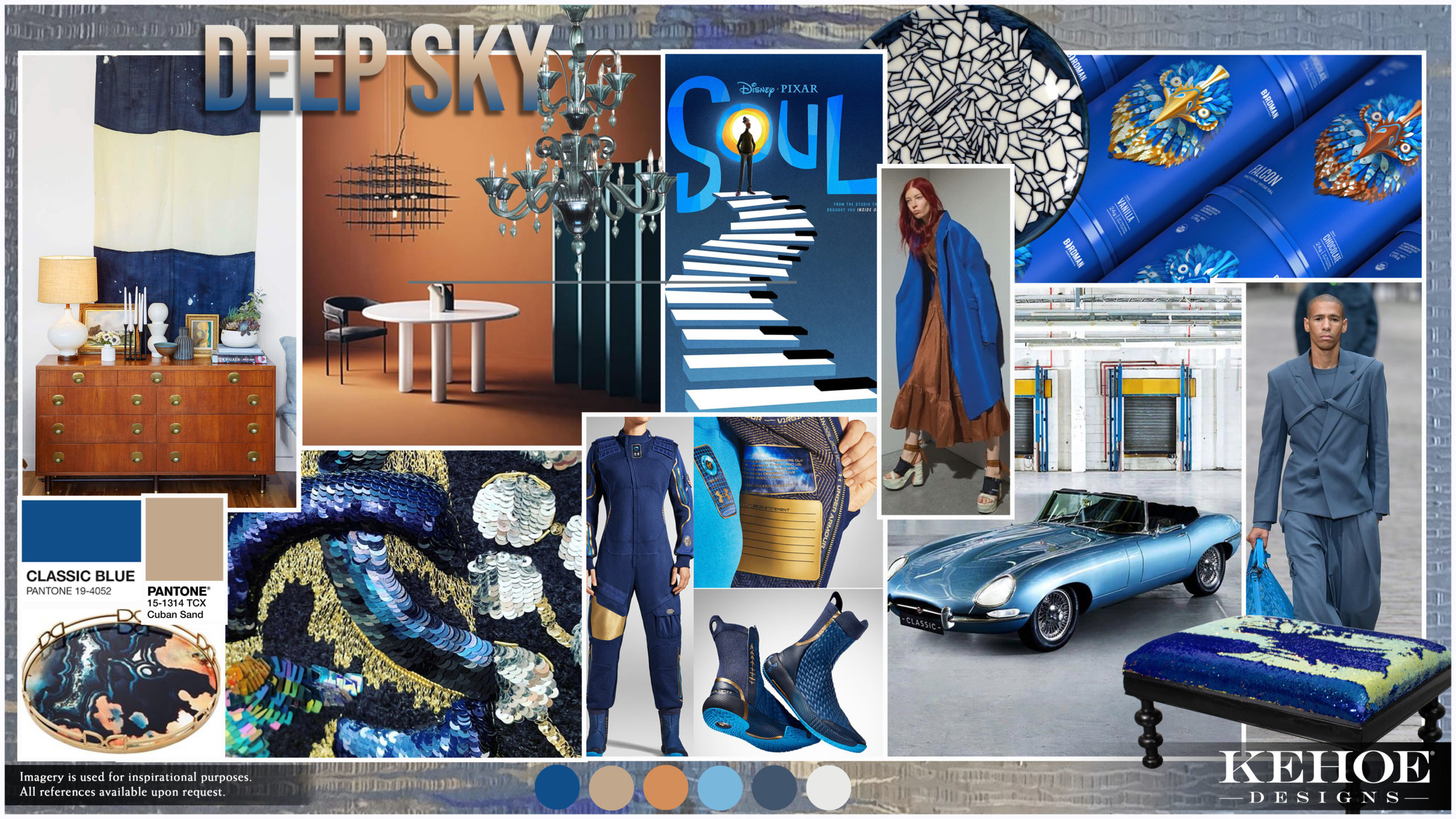 Kehoe Designs, Creative Services, Trend Board, Pantone Color of the Year, Classic Blue, Event Design, Event Decor, Chicago Events, Events Nationwide, Chicago Events, Event Inspiration, Industry Trends, Japenese Design, Culture