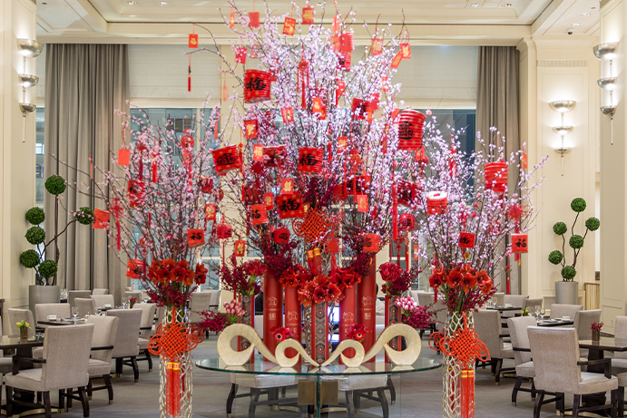 Chinese New Year flowers and designs at The Peninsula Chicago